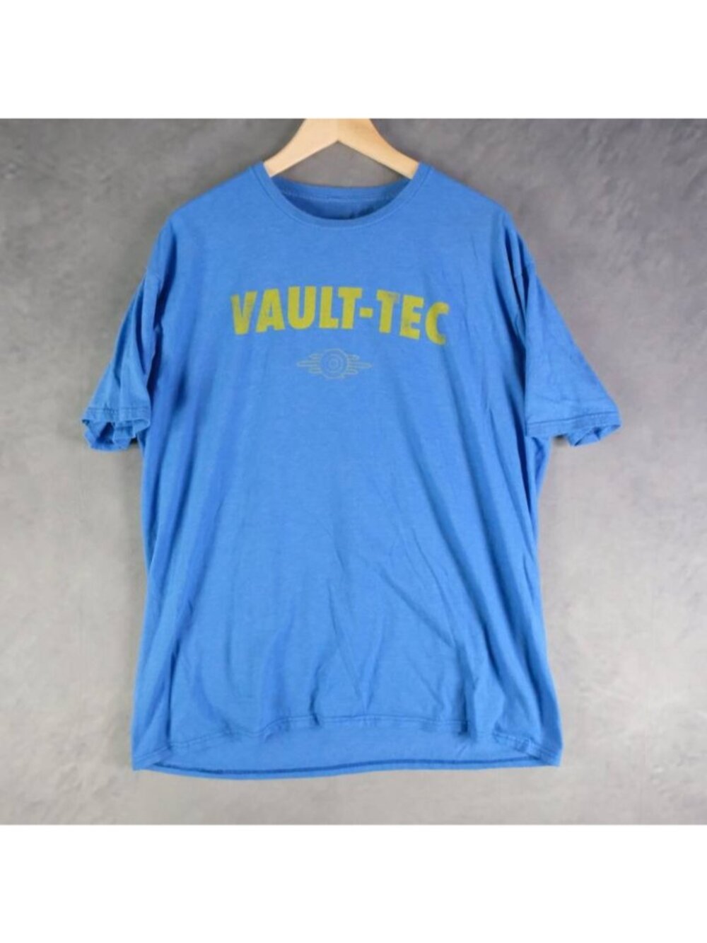Bethesda Shirt Mens XXL 2XL Blue Graphic Vault Tec Fallout Gamer Geek